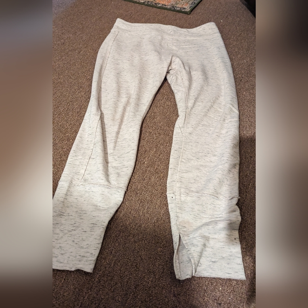 White and grey sweatpants